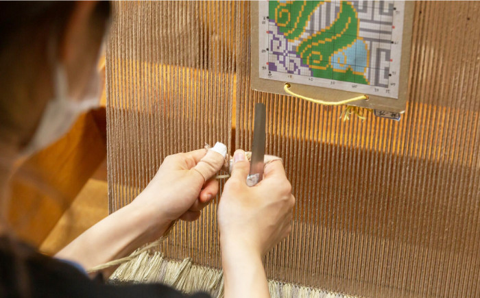 鍋島緞通 織物 伝統工芸 敷物 オーガニックコットン 玄関 リビング 和室 木綿