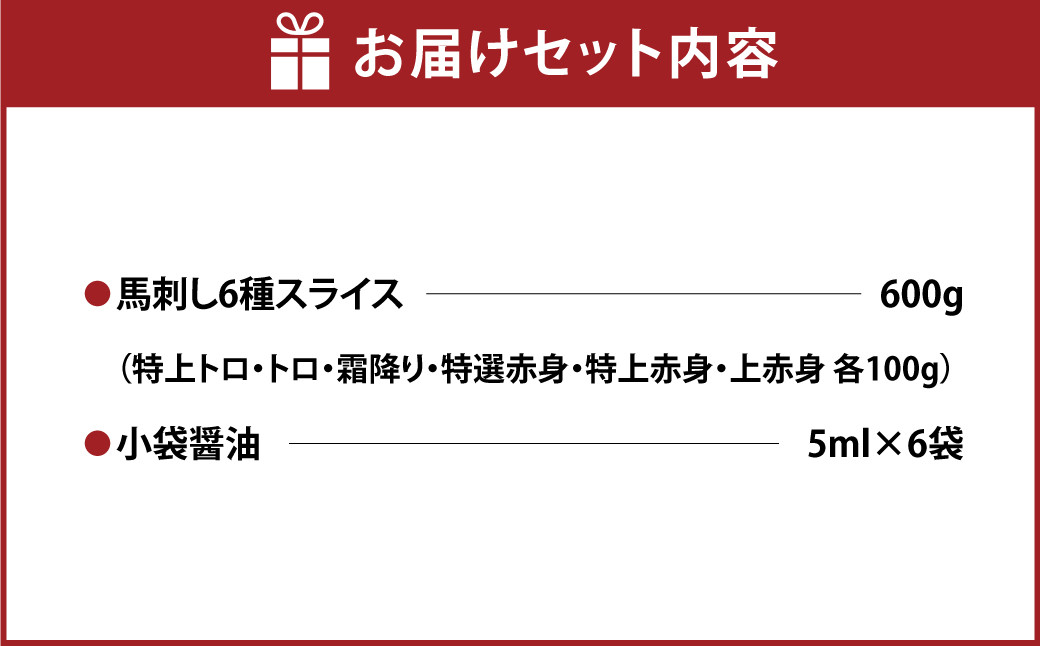 桜屋 馬刺しスライスセット6種 約600g