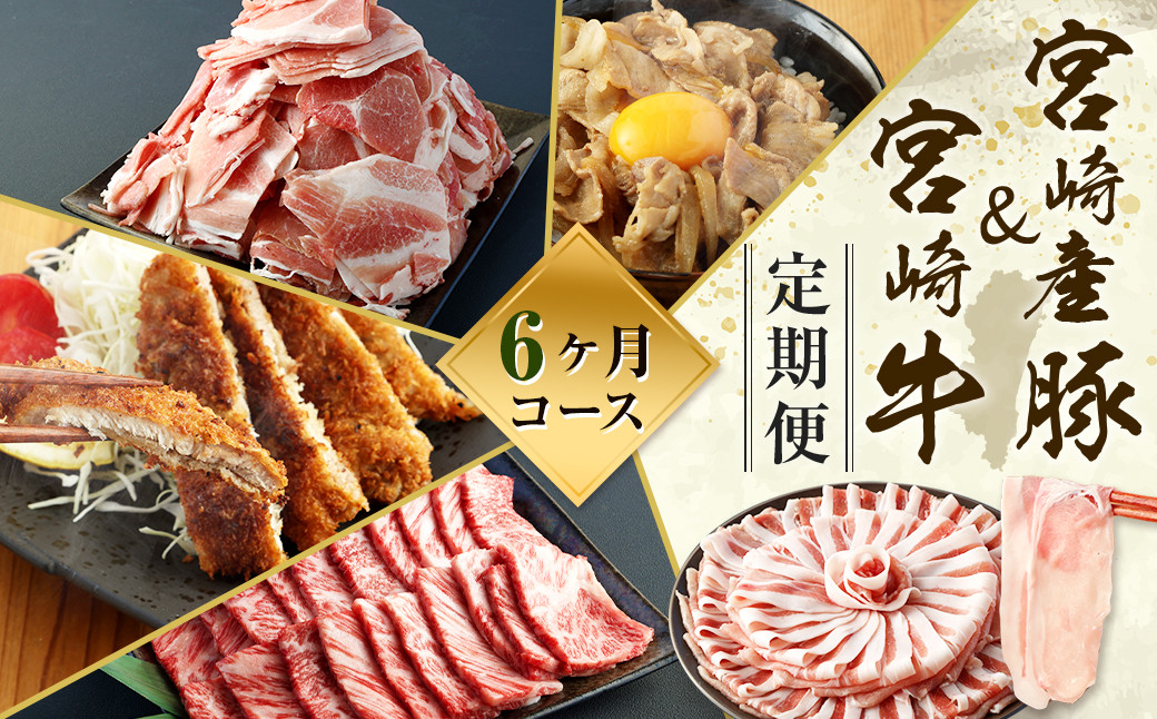 <ミヤチク 宮崎県豚・宮崎牛6ヶ月定期便>