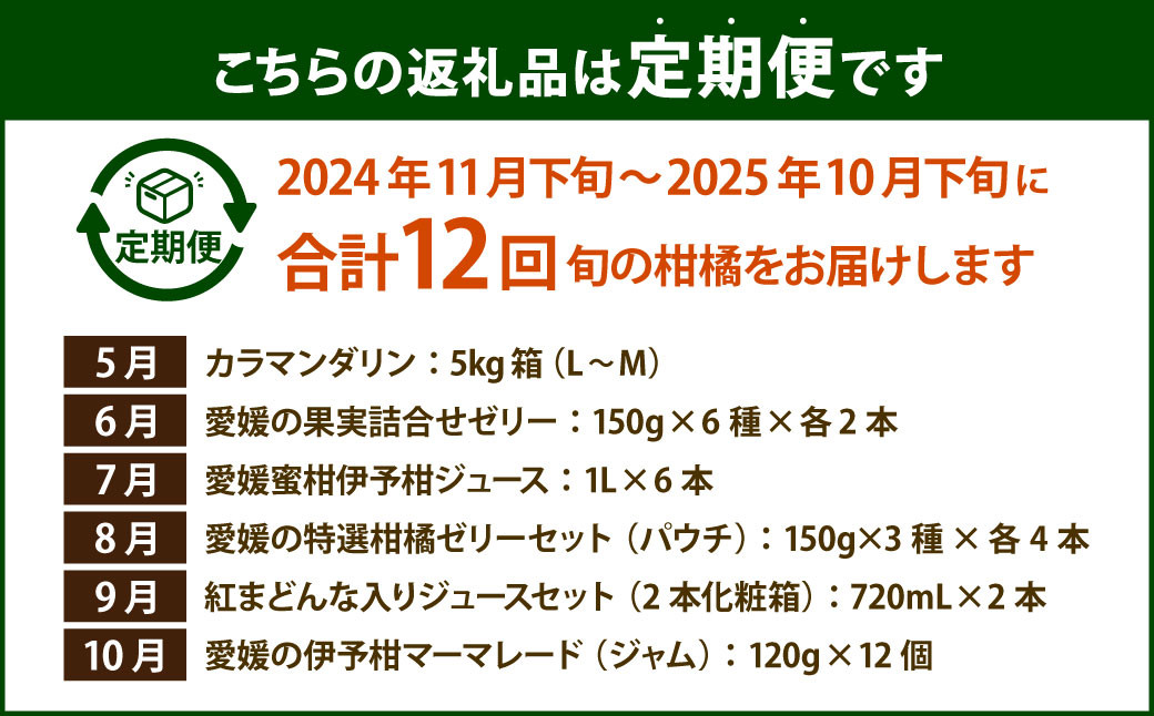 【12回定期便】 えひめかんきつ定期便デラックス（通年お届け）(47) 