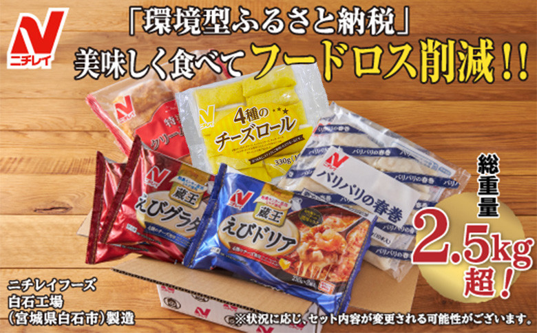 ニチレイ冷凍食品|フードロス削減に貢献できる「地球にGood!」な詰め合わせ　★総重量2.5kg超！★