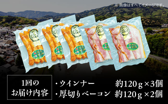 秒でプラスもう一品！大洲市産ブランドポーク『オズの箱入り娘』を使用したベーコンとウィンナーセット（小）