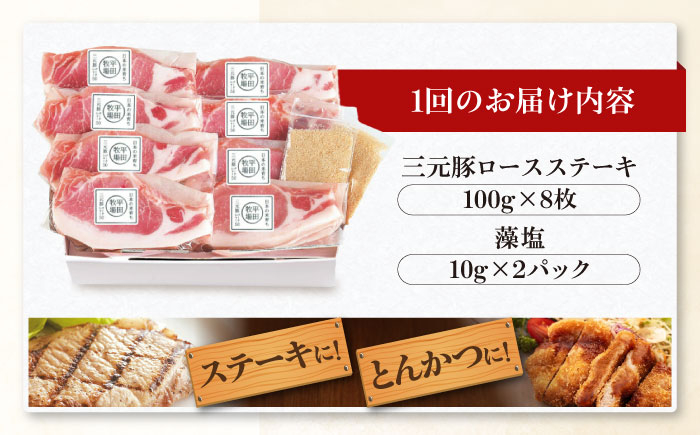 三元豚 ロースステーキ 8枚(100g/枚)   肉 豚肉 ロース ステーキ ステーキ用 生姜焼き