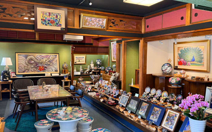 【金龍窯】金彩竹林図 骨壷（7寸） [UBP016]