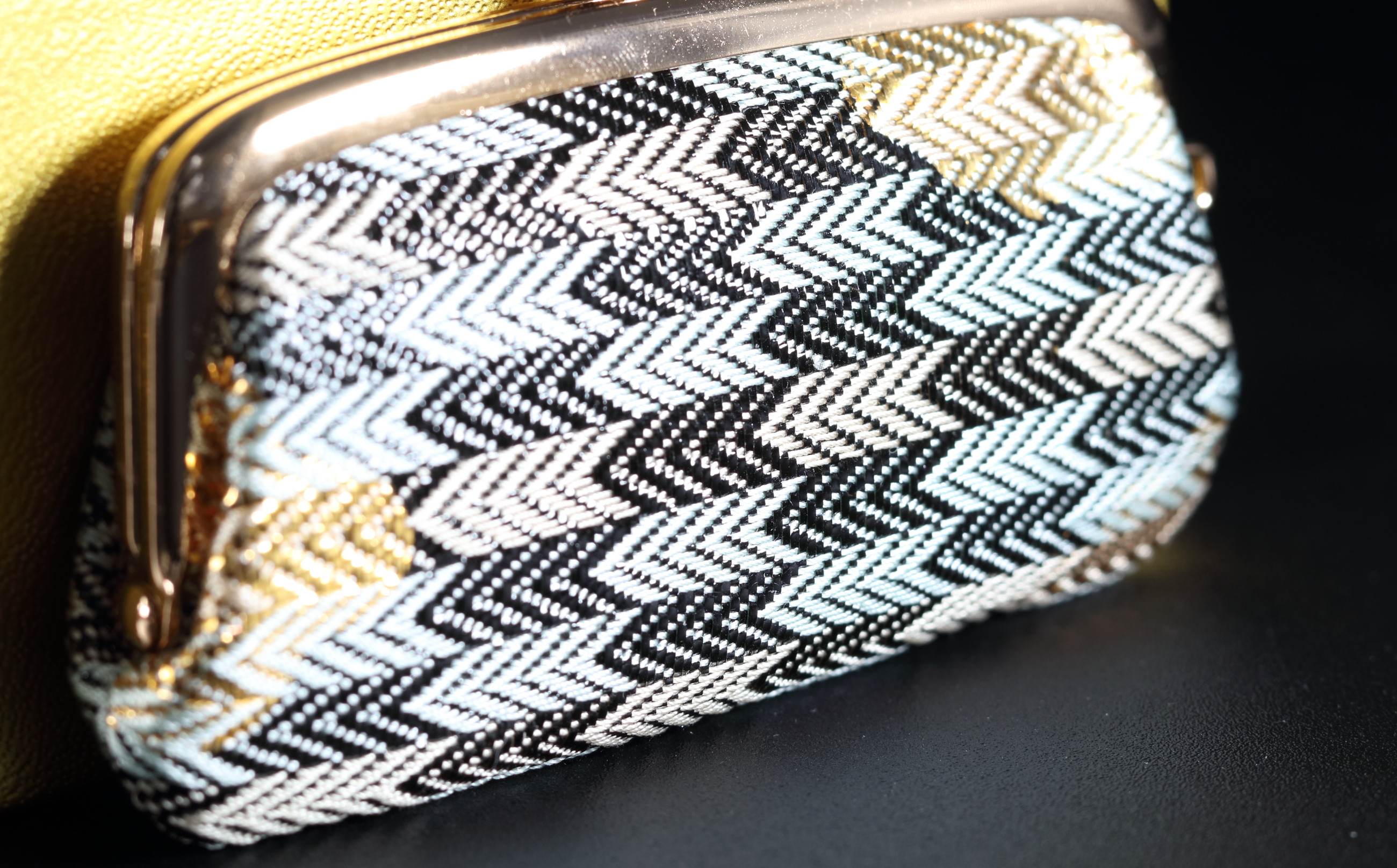 井手美弥子 佐賀錦 浅縹矢羽(小銭入れ)