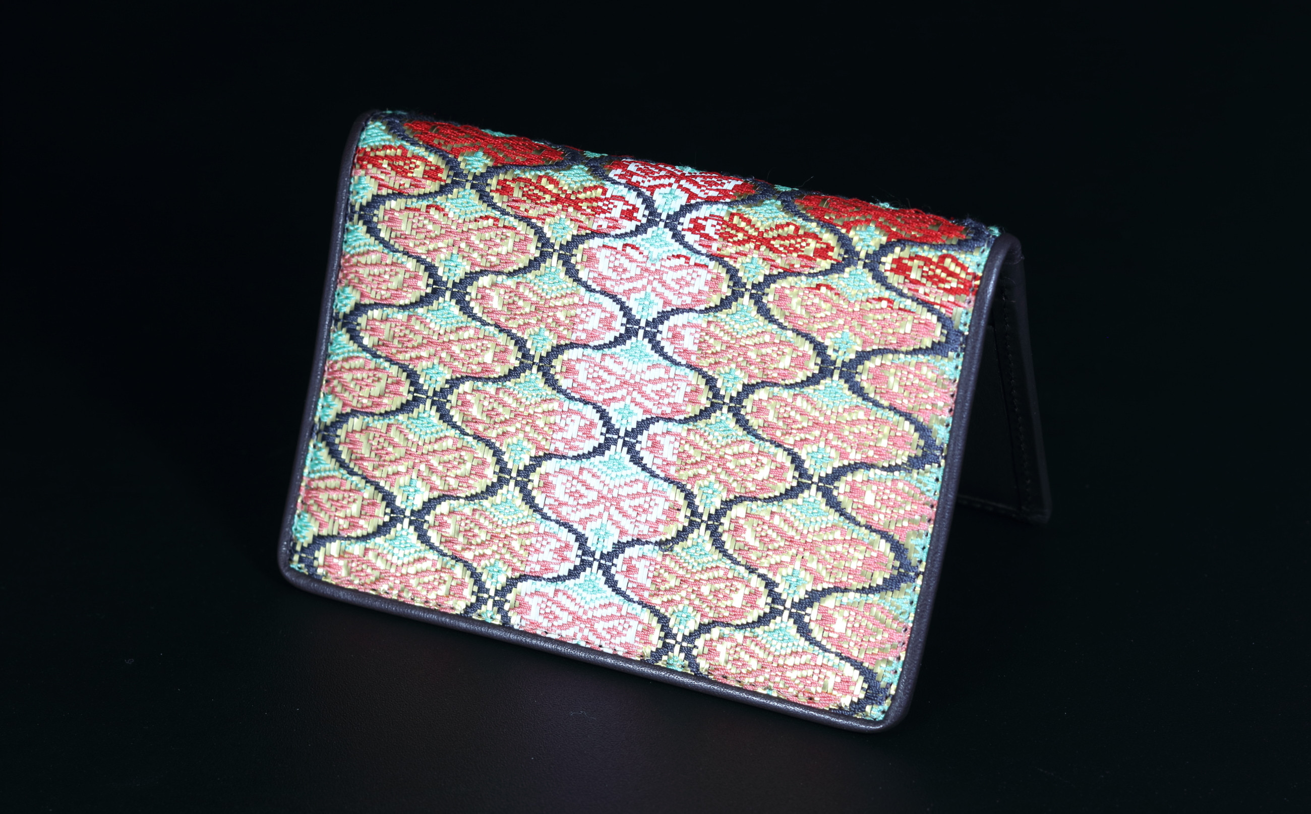 井手美弥子 佐賀錦 朱華蝶々(カード入れ)