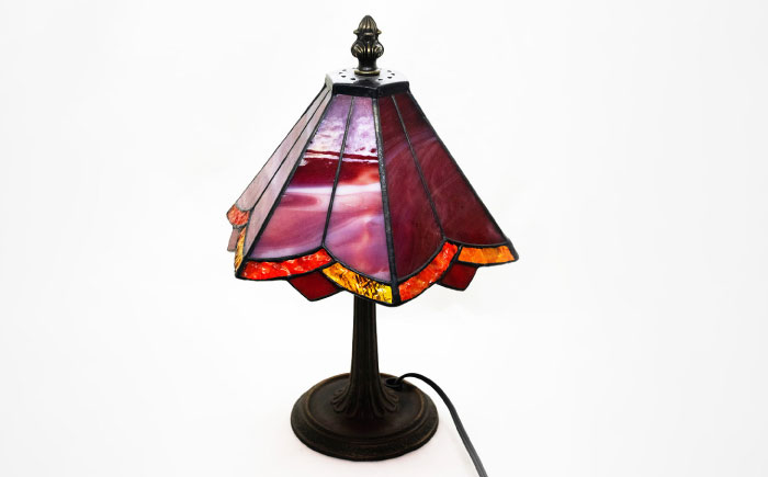  ランプ ガラス ステンドグラス インテリア 照明 ステンドランプ 赤