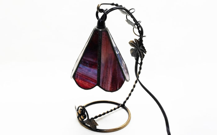 ランプ ガラス インテリア 照明 ヴァインランプ 赤 ステンドグラス 長崎