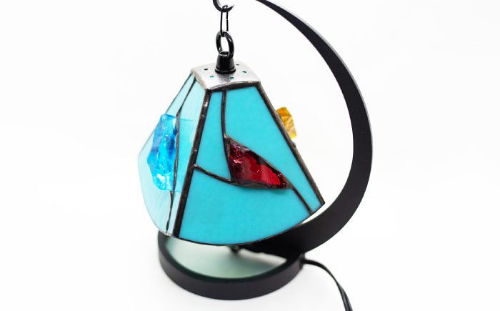 ランプ ガラス ステンドグラス インテリア 照明 長崎 1点物 手作り ながさき 