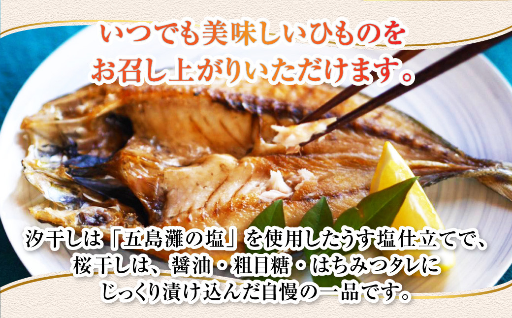 【全3回定期便】長崎五島灘一夜干し 合計15枚 干物 ひもの 海鮮 魚介