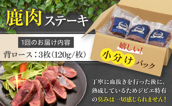 背ロース 120g×3枚 ジビエ 鹿 ロース ステーキ ステーキ用 赤身 冷凍 90000 90000円