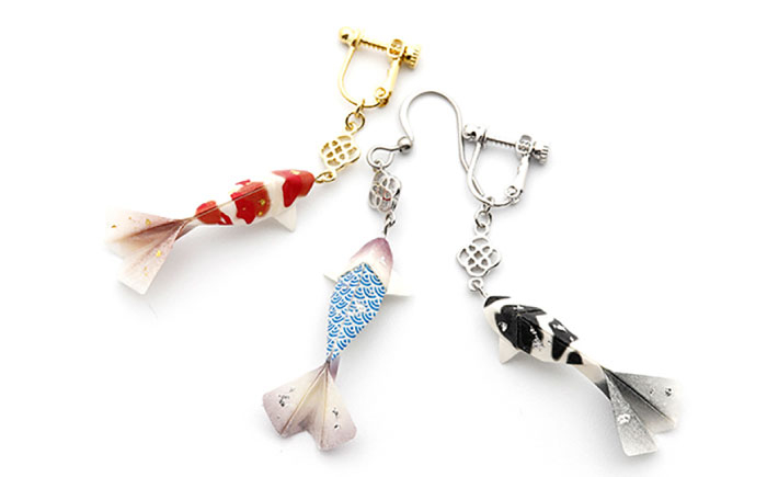 アクセサリー ピアス 耳飾り 両耳用 手作り 美濃和紙 かわいい おしゃれ