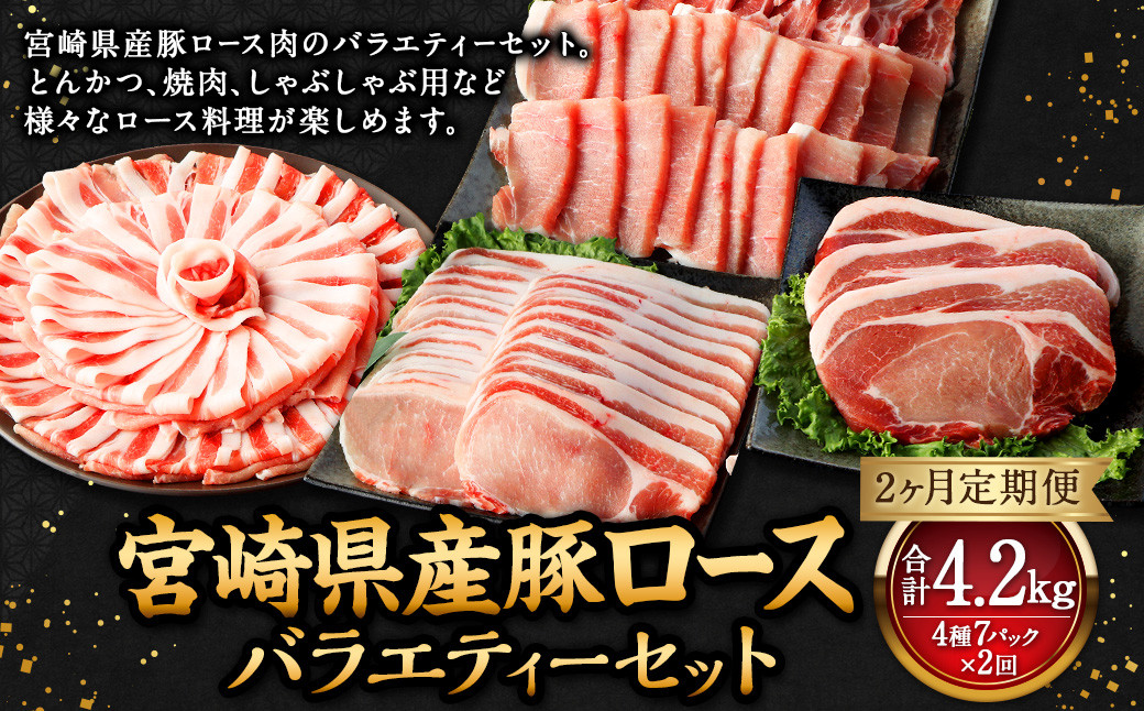 ＜宮崎県産豚セット（計2.1kg×2回）＞