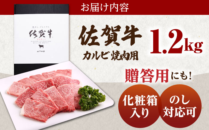 佐賀牛 カルビ 焼肉用 1.2kg 牛肉 黒毛和牛 カルビ 焼肉 焼肉用 A5 ギフト お祝い 贈答 BBQ バーベキュー