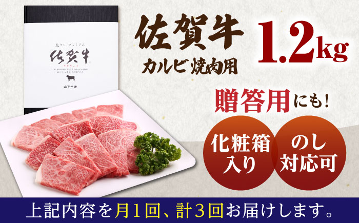 佐賀牛 カルビ 400g 牛肉 定期便 焼肉 A5 黒毛和牛 佐賀 ギフト キャンプ BBQ 3回 3ヶ月 定期 a5