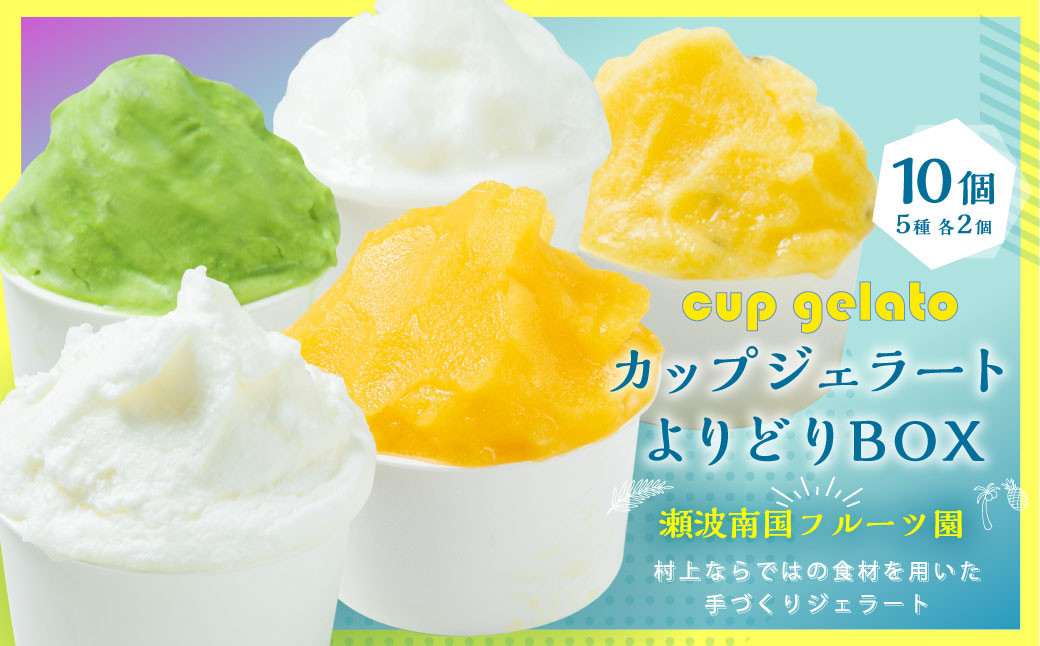 【瀬波南国フルーツ園】カップジェラートよりどりBOX(80g×10個入り)