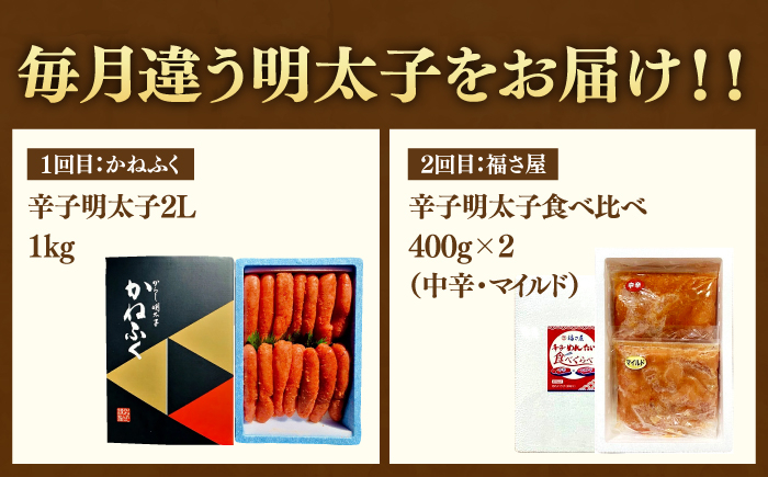 福岡 明太子 食べ比べ 定期便 