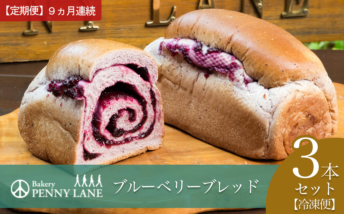 ブルーベリーブレッド3本　9ヵ月連続