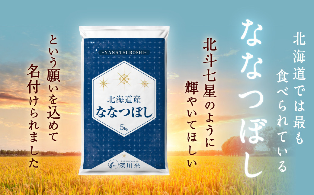 北海道産 ななつぼし 20kg 五つ星お米マイスター監修(深川産)