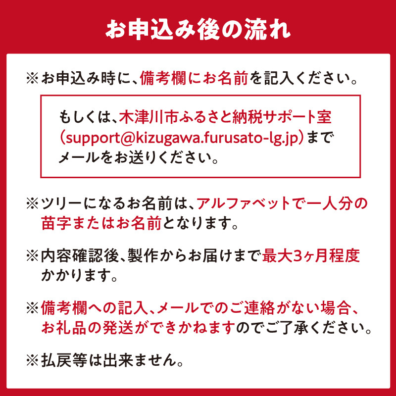 ＜オーダーメイドインテリア＞あなたのお名前がモミの木に　お名前モミの木