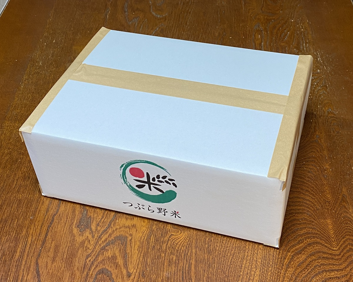 つぶら野米専用箱にてお届けします！