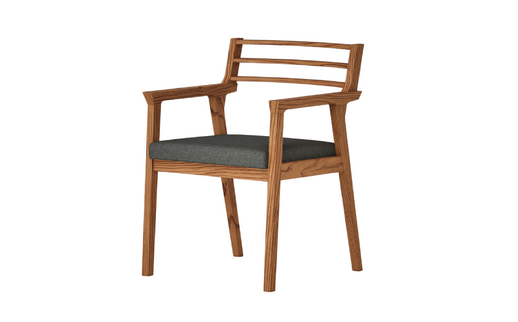 イビザ アームチェアー / インテリア 家具 椅子 チェア モダン リビング 木目 ダークグレー