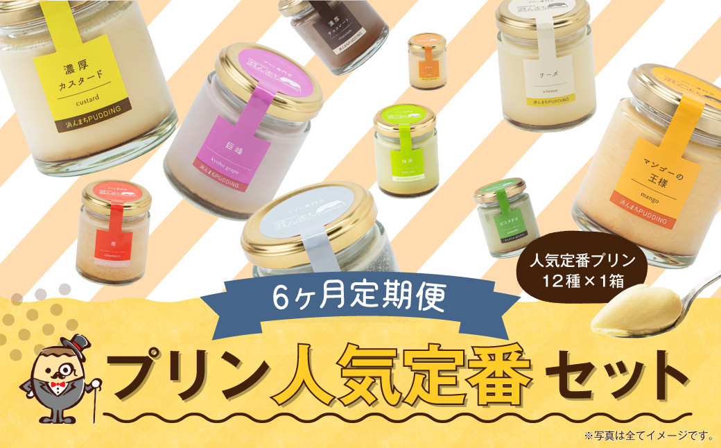 【6回定期便】 浜んまちPUDDING プリンづくし 12種類 詰め合わせ (通常紙箱)