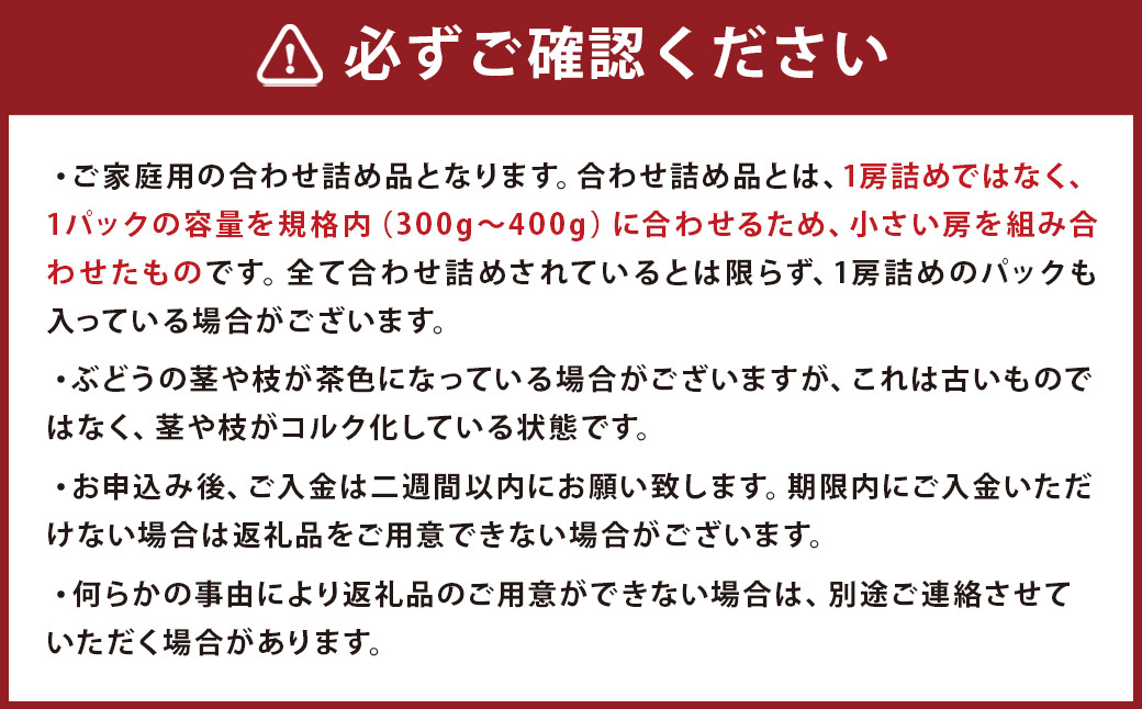 ご家庭用 旬のぶどう食べ比べ 完熟巨峰 シャインマスカット 詰め合わせ 計5パック 約1.5kg 