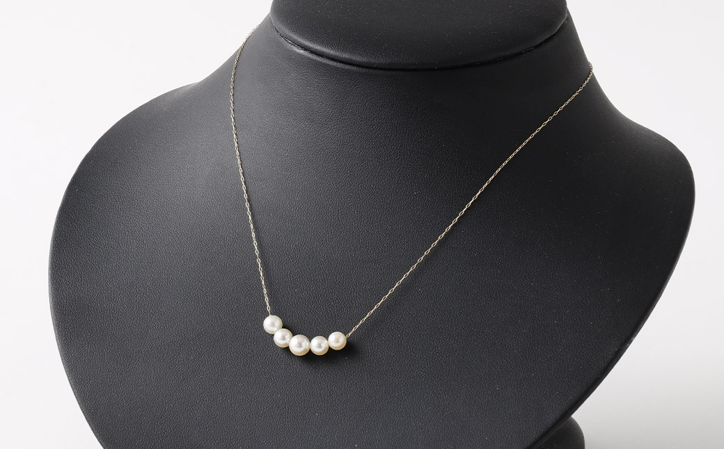 K18 あこや真珠（5個）ネックレス（40cm）