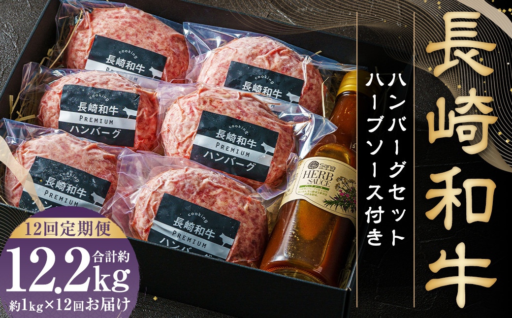 【全12回定期便】【年間1万個売れる！】A5ランク 長崎和牛 ハンバーグセット 約170g×6個