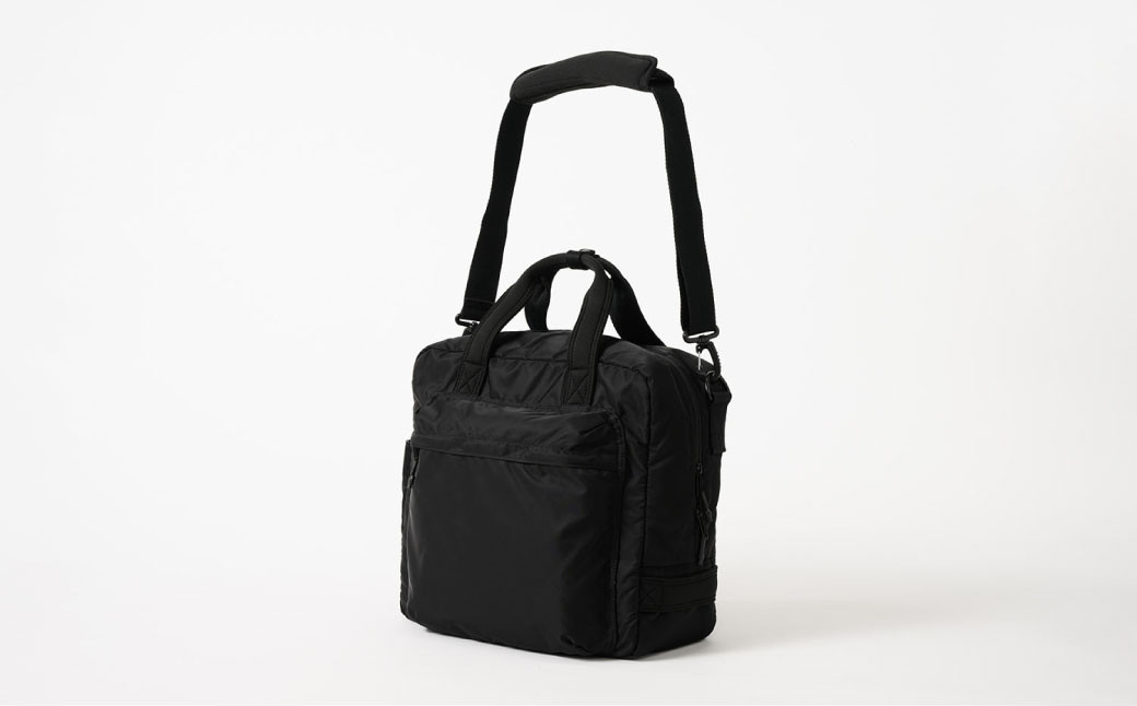 リサイクルナイロン スクエアボストンバッグ ブラック SW-RN001-BK