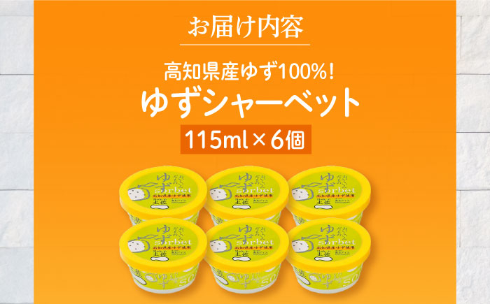 ゆずシャーベット6個 高知アイス 柚子 ユズ おいしいんだもの Made in 土佐  [ATAC370]