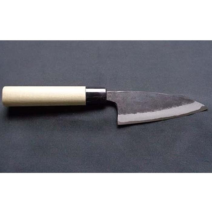 土佐の打ち刃物職人が作る、黒打ち小包丁　刃渡り105mm | 白2 朴 [ATAC446]