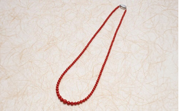 赤珊瑚丸玉ネックレス 【株式会社ケンセン35】 [ATAR042]
