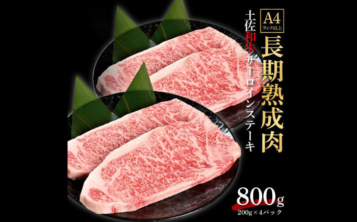 エイジング工法 熟成肉 土佐和牛 特選サーロイン ステーキ 約800g 冷凍 (約200g×4枚)  