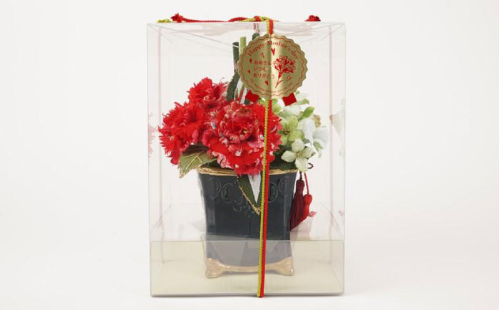 和装のカーネーション花飾りセット（赤）　母の日 らんまん 花 雑貨 造花 インテリア お祝い ギフト 贈答 人気 送料無料 高知