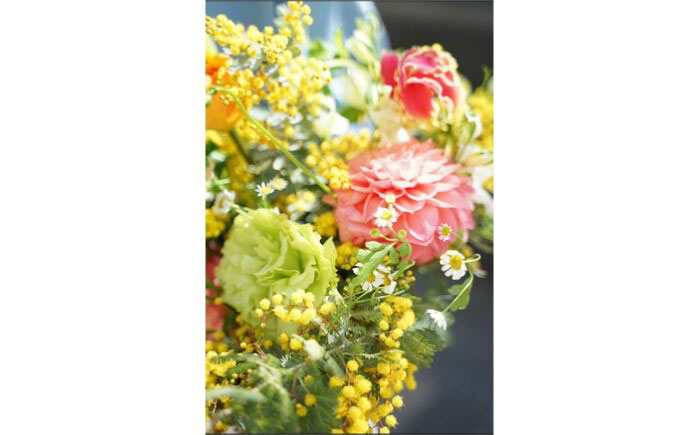 【12回定期便】生花花束 ブーケL初回花瓶付 【株式会社tomoni】 [ATCG026]