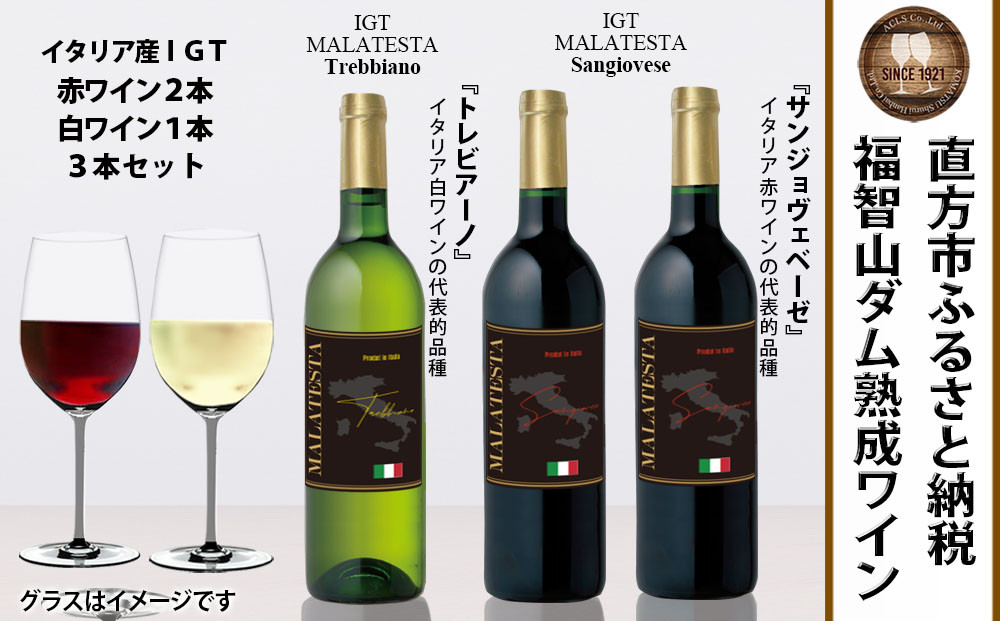 福智山ダム熟成赤白ワイン3本セットFD324