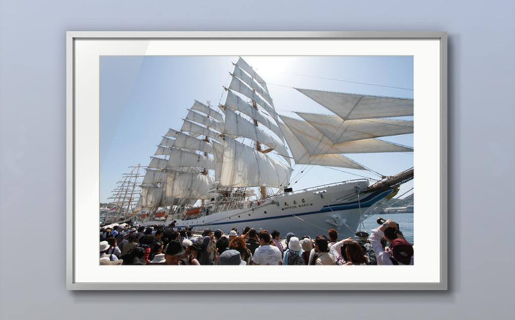 【額装写真】【長崎帆船まつり 日本丸の雄姿】画寸A3サイズ [M12-7781] 