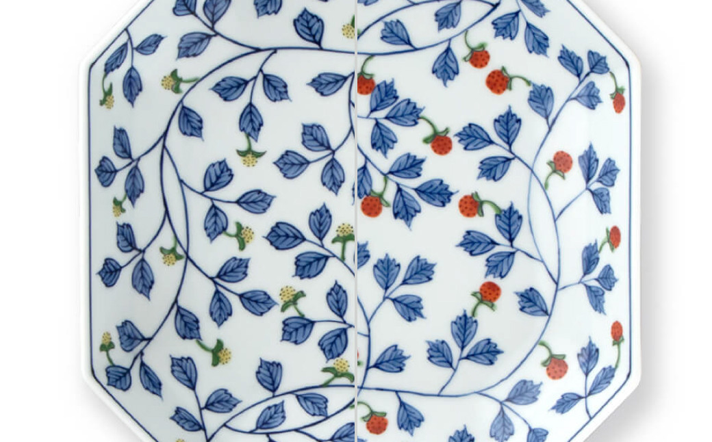 黄と赤の絵柄比較用拡大画像です。