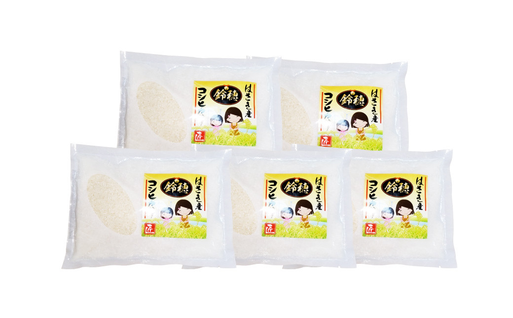 【 令和7年産 】 オリジナル ブランド米 ！ はさき産 コシヒカリ 鈴穂 ( 精米 ) 2合 × 5袋