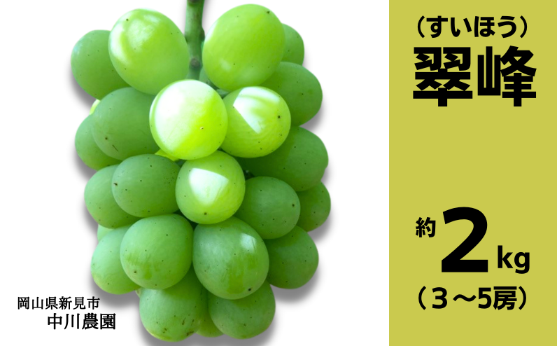 さっぱりとした甘さの翠峰。3~5房でお届けします。