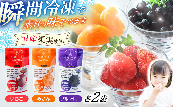 長崎冷果6袋セット(いちご・みかん・ブルーベリー)各2袋