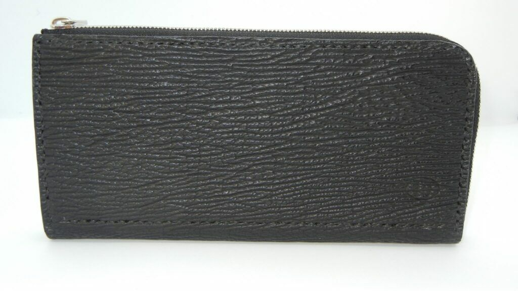 サメ革 L型ファスナー 長財布 /シック さいふ 財布 黒 ブラック 本格レザー 革財布 【革職人TOSHI】 [ATDZ006