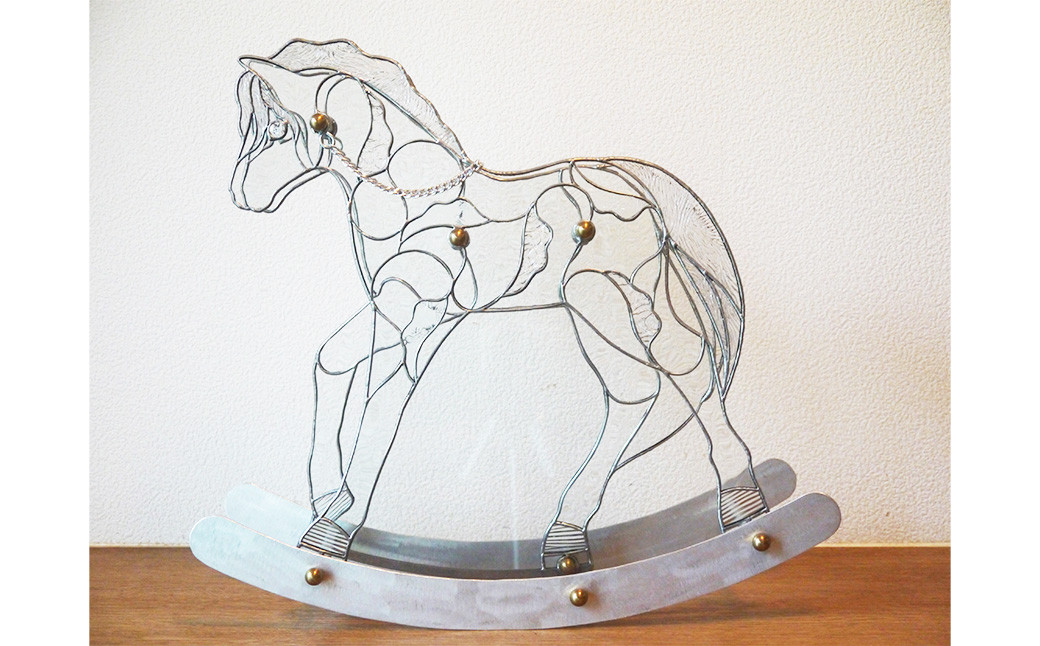 ステンドグラスオブジェ｢木馬｣（クリア）