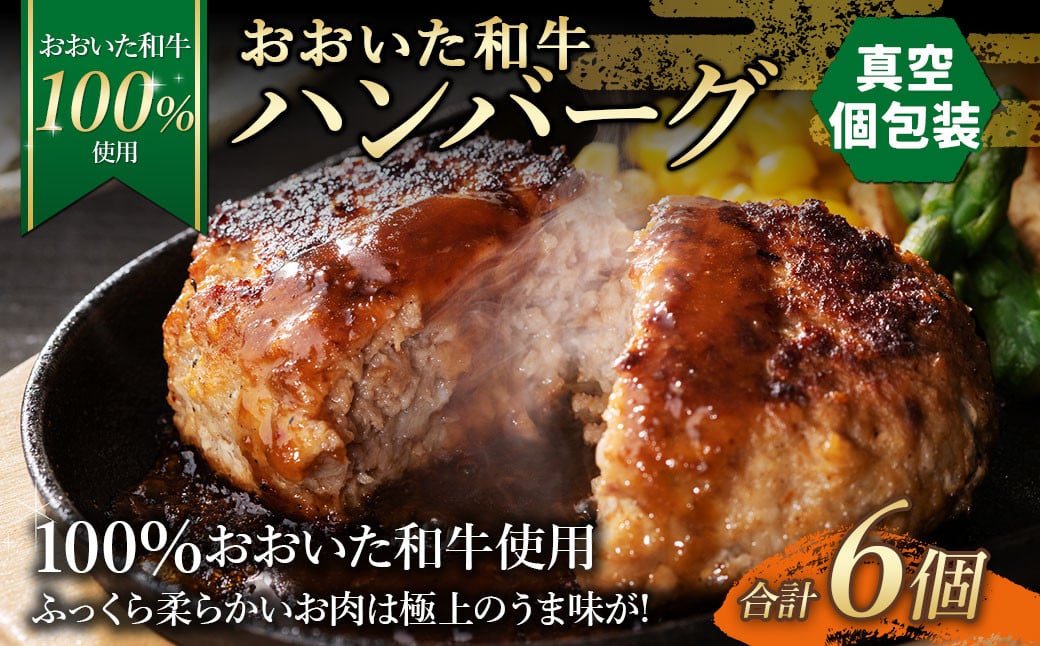 【おおいた和牛 100%使用】おおいた和牛 ハンバーグ 6個 計約420g 