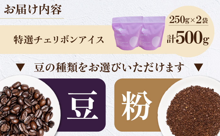 コーヒー豆 特選チェリボンアイス 500g （250g×2袋）