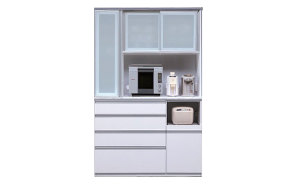 食器棚 レガシー 130DOP【黒木目・白柾目】