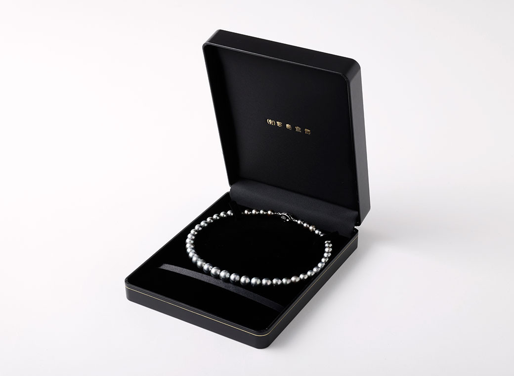 シルバーグレイ 黒蝶真珠 ネックレス アクセサリー