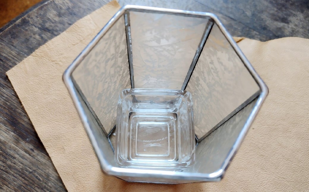 フラワーベースⅣ『結霜』 ｜ 硝子 花器 花瓶 鉢カバー ガラス工芸 ガラス ステンドグラス インテリア 大阪府 阪南市